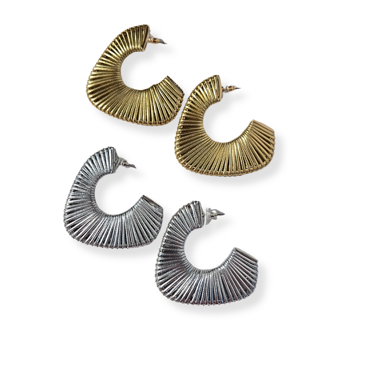 Metallic Wicker Statement Hoops (2 colors)