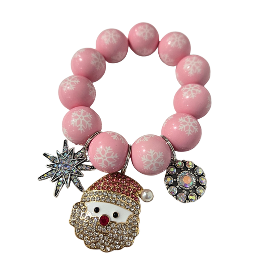 Pink Snowflake Bauble Bracelet