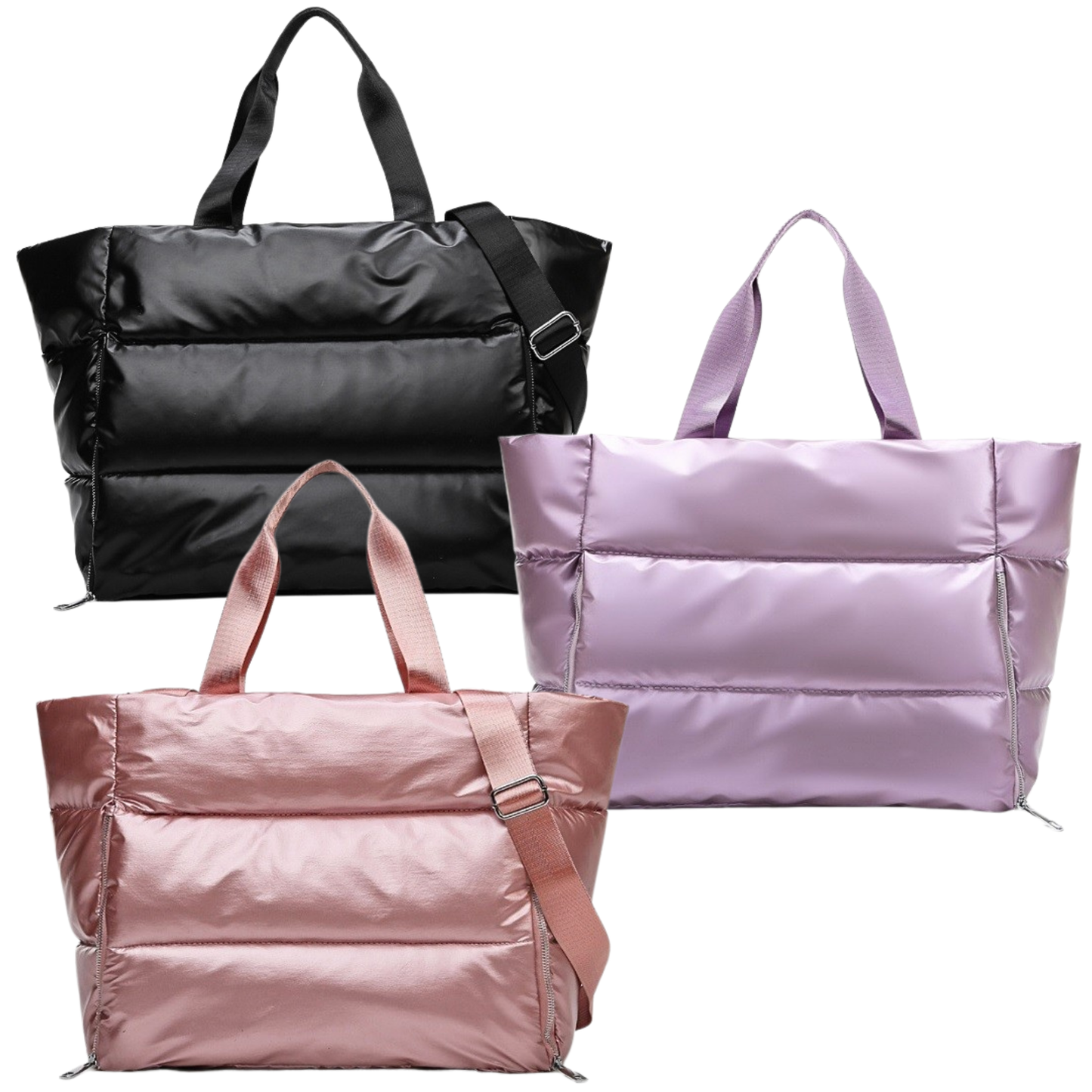 Quilted Puffy Travel Tote Bag (3 colors)