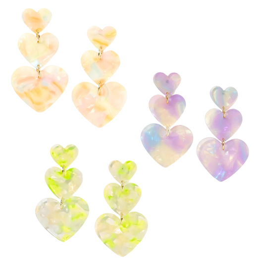 Penny Marble Heart Earrings (3 colors)