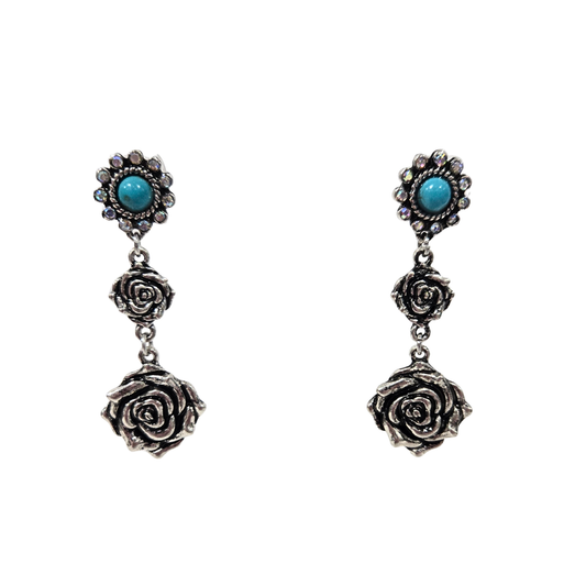 Desert Rose & Turquoise Earrings