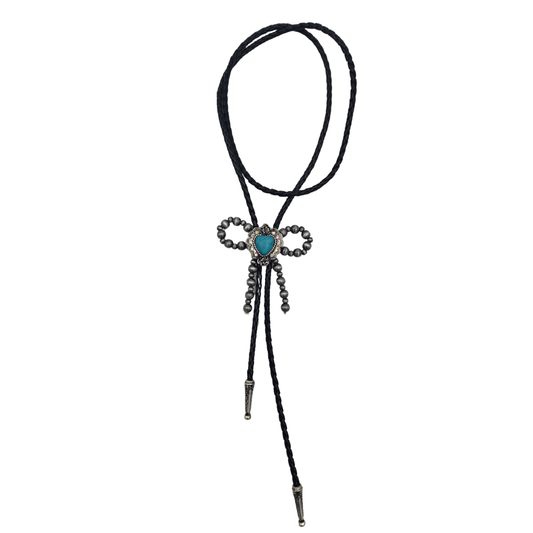 Navajo Pearl Bow Bolo Necklace