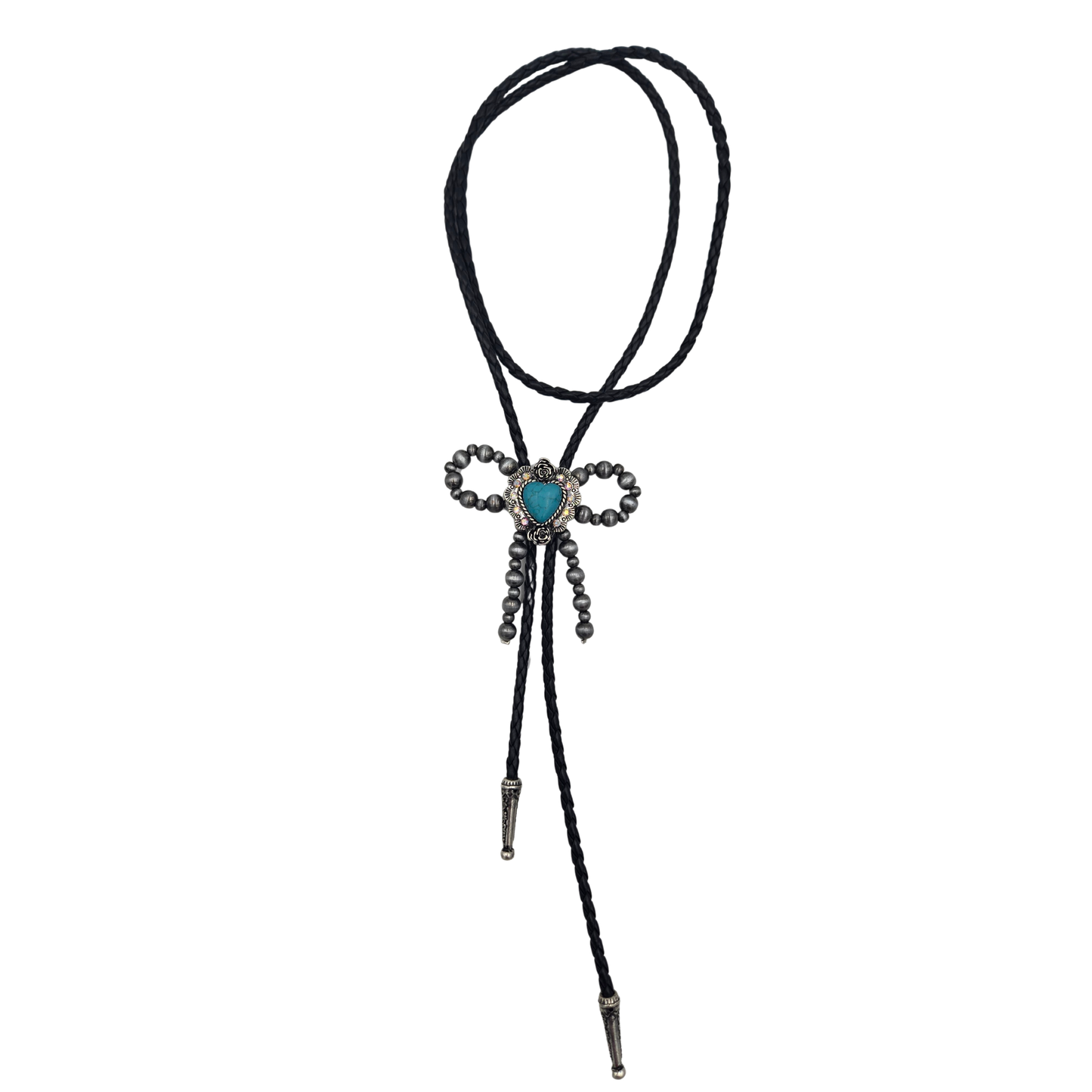 Navajo Pearl Bow Bolo Necklace