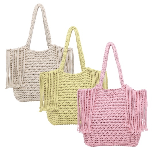 Boho Macrame Beach Tote (3 colors)