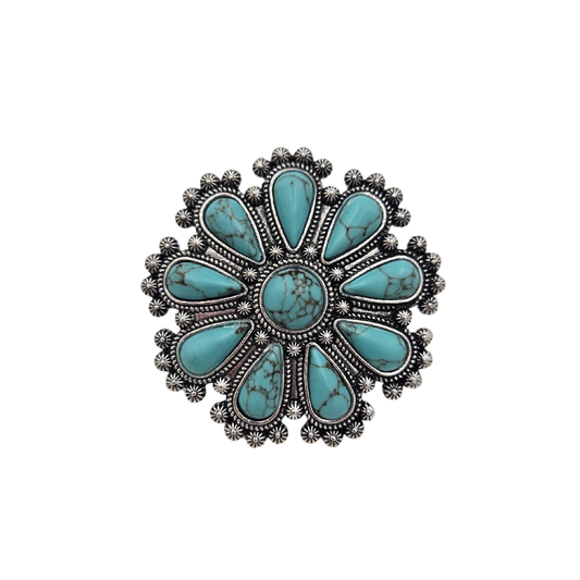 Turquoise Flower Statement Ring