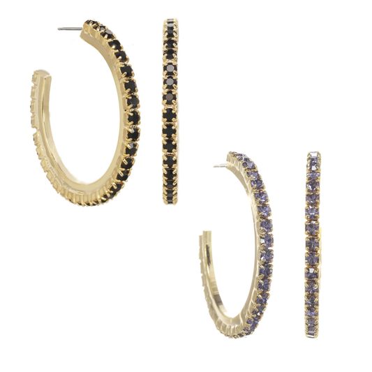 TOVA - Antique Gold Slim Hoops (2 colors)