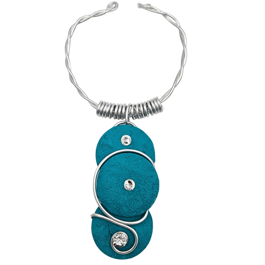 Jeff Lieb - The Abi Collar Necklace in Silver Turquoise