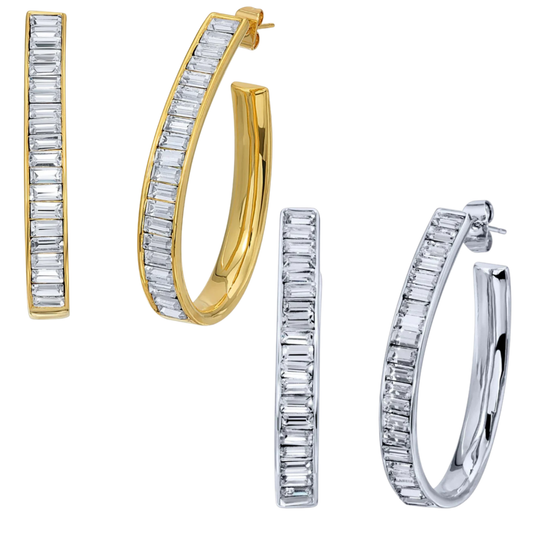 KARLI BUXTON - Large Baguette Hoop (2 Colors)