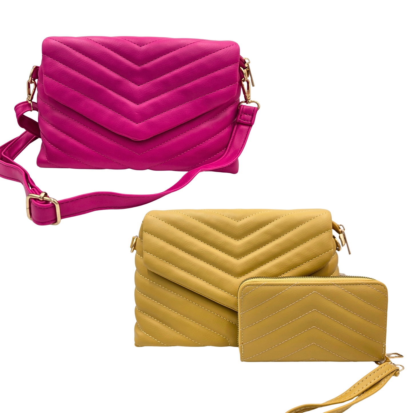 Faux Leather Quilted Clutch (2 colors)