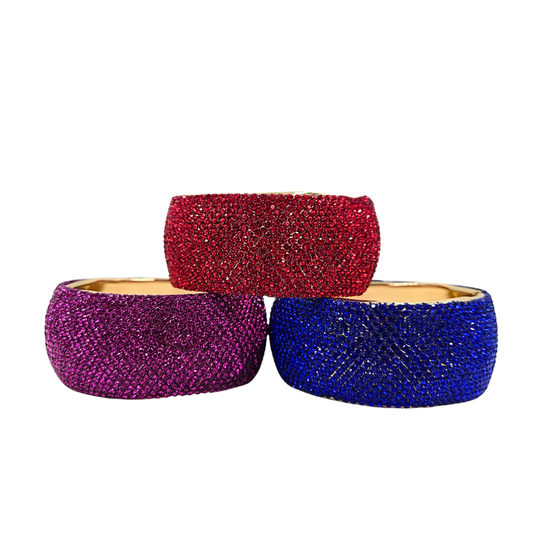 Jeweled Wide Hinge Bangle (3 colors)
