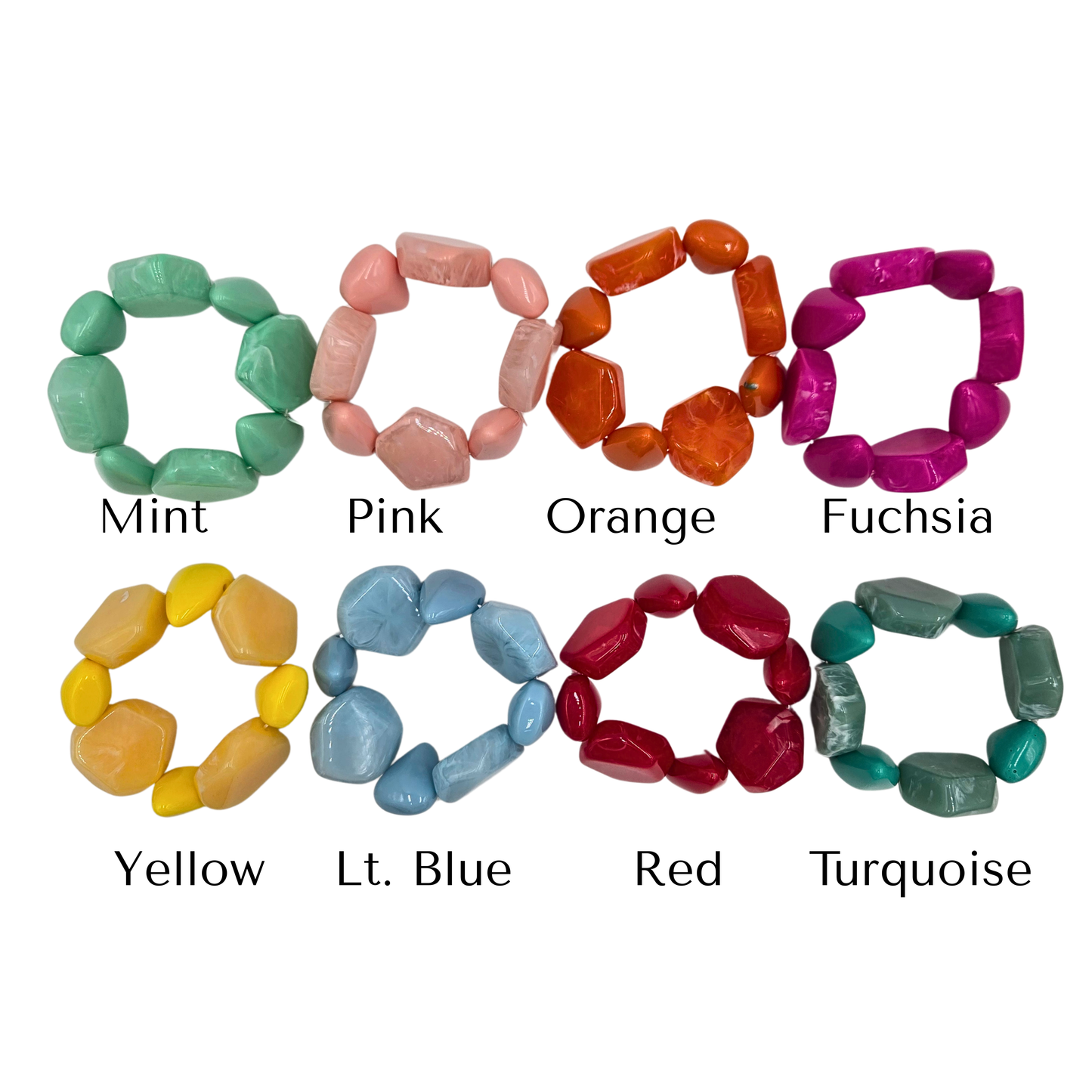 Chunky Bead Statement Bracelet (8 colors)
