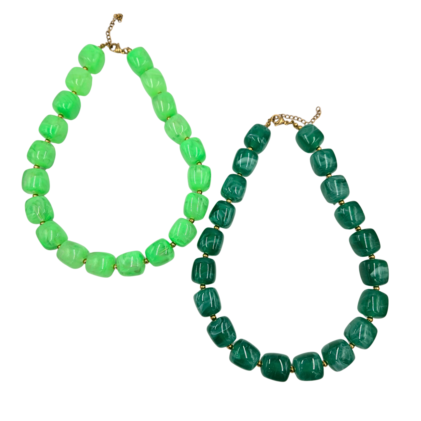 Jennifer Thames - Square Marble Beaded Necklace (2 colors)
