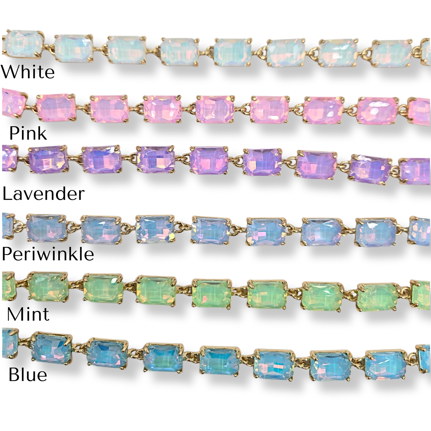 Pastel Cushion Cut Jewel Bracelet (6 colors)