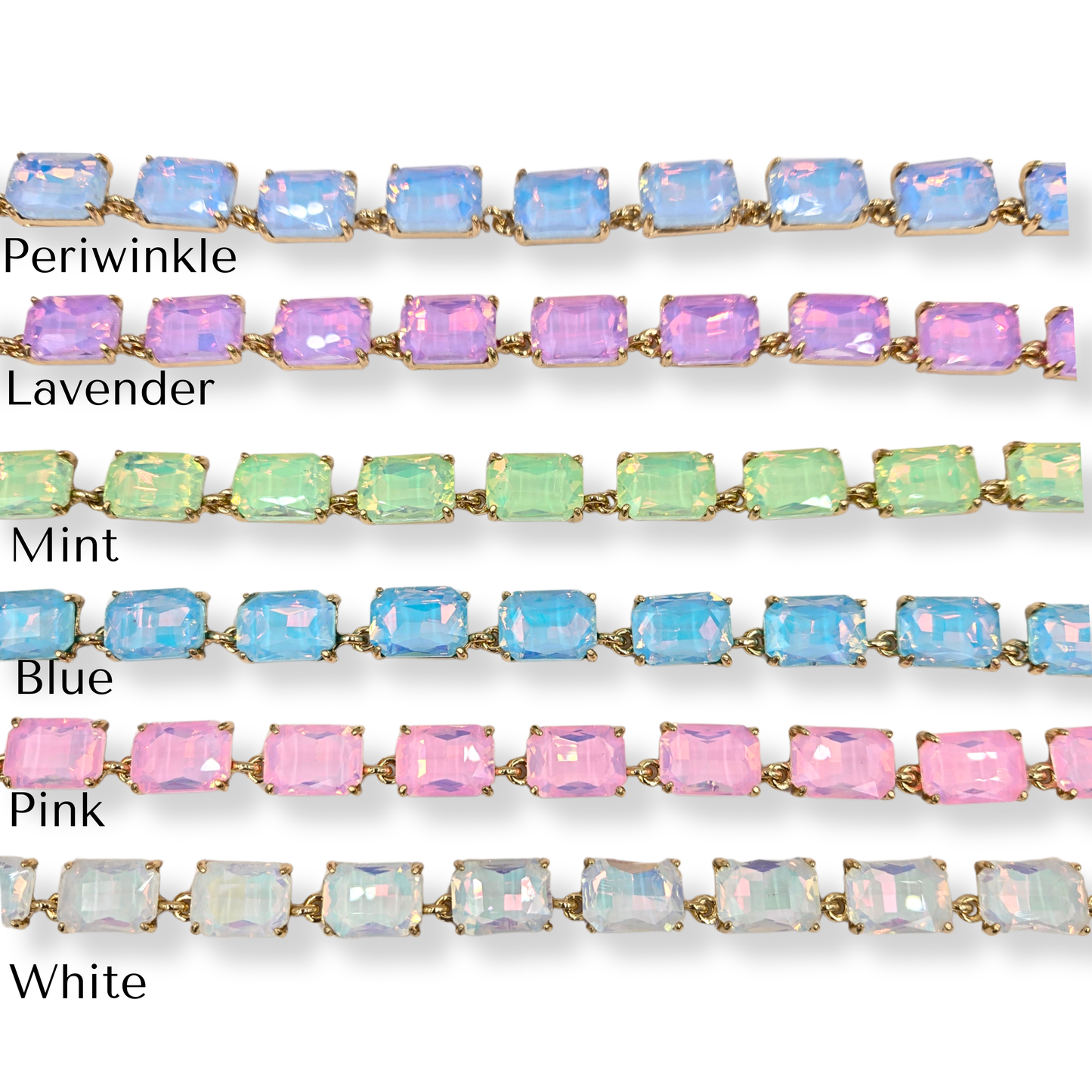 Pastel Cushion Cut Jewel Necklace (6 colors)