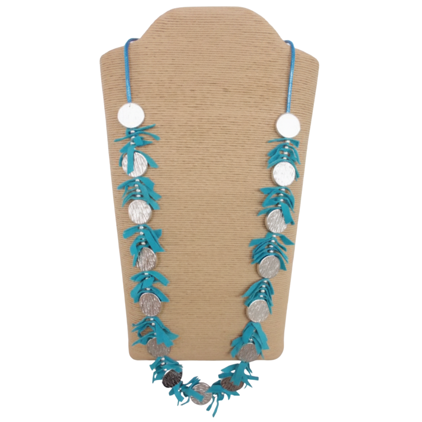 Turquoise Suede & Silver Necklace