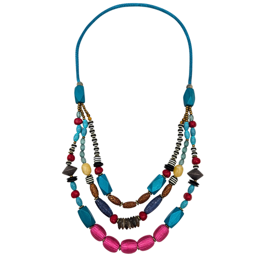 Layered Turquoise Beaded Necklace