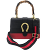 Anya Color Block Crossbody w/ Guitar Strap in Black