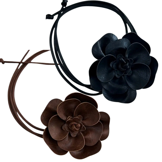 Bohemian Leather Flower Belt (2 Colors)