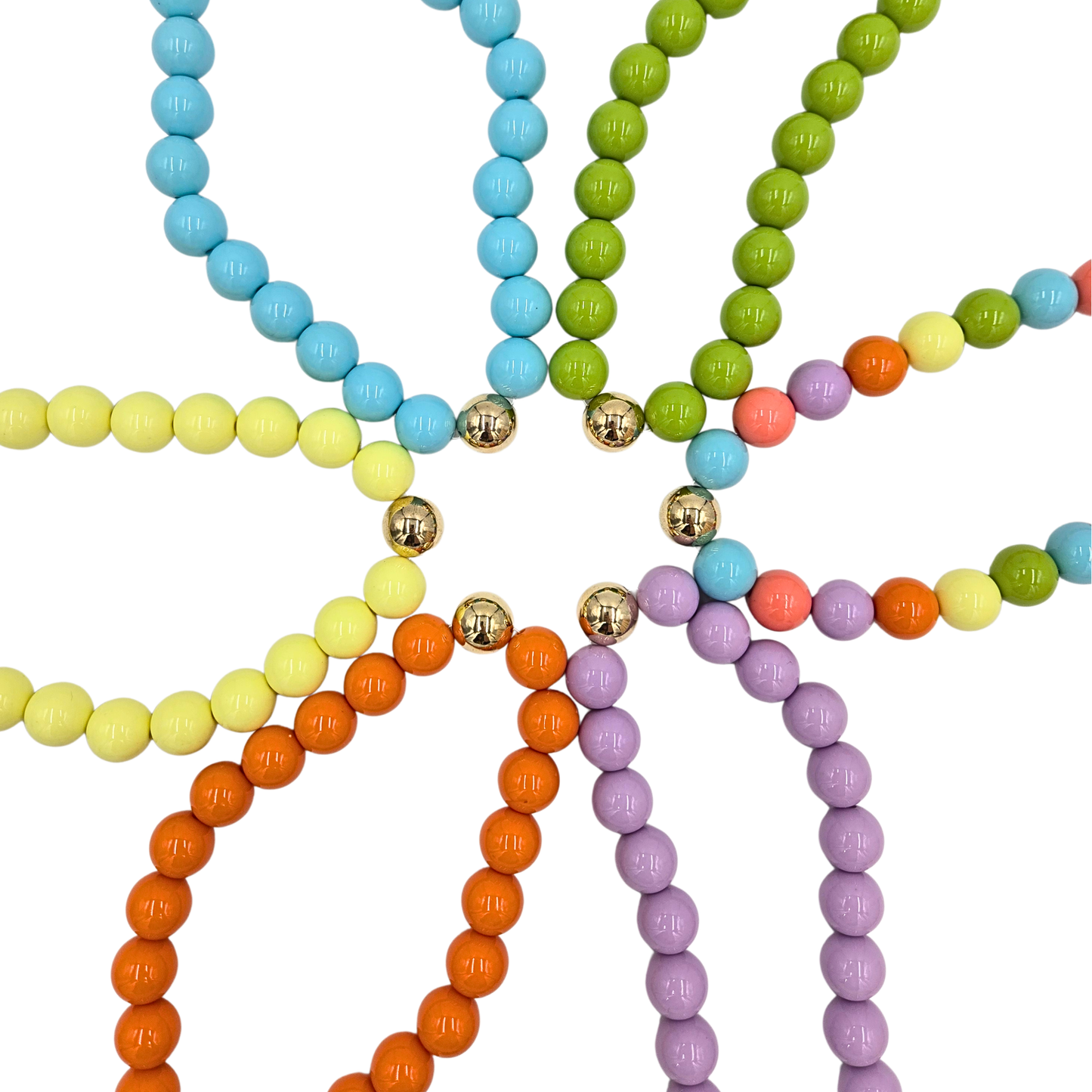 Pastel Round Beaded Necklace (6 colors)
