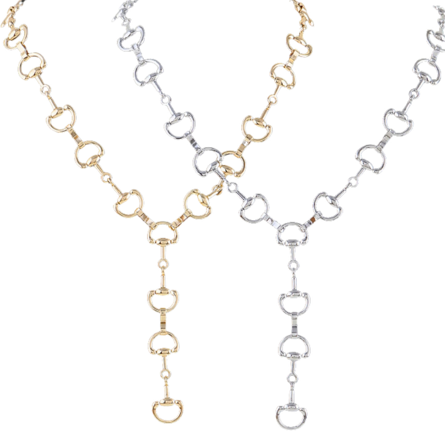 Polished Horseshoe Chain Drop Necklace (2 colors)