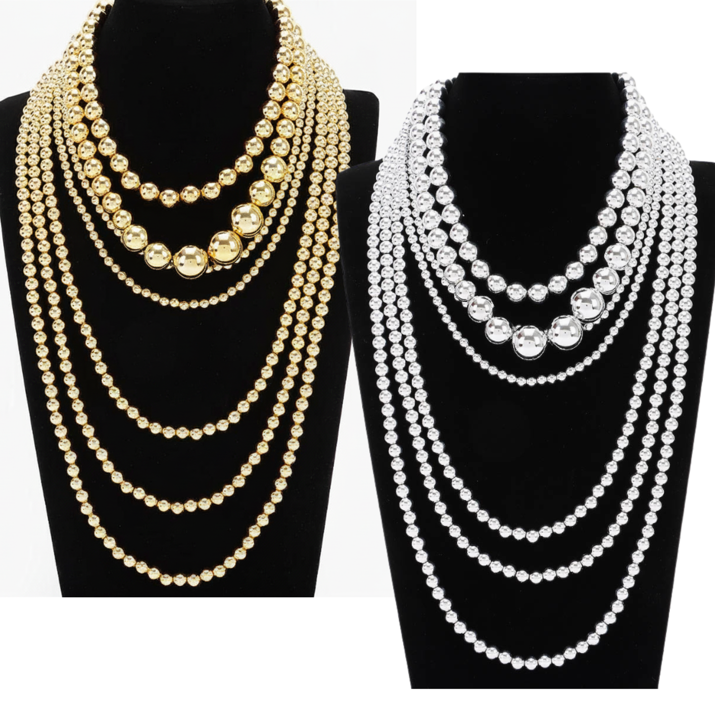 Multi Layered Beaded Necklace (2 colors)