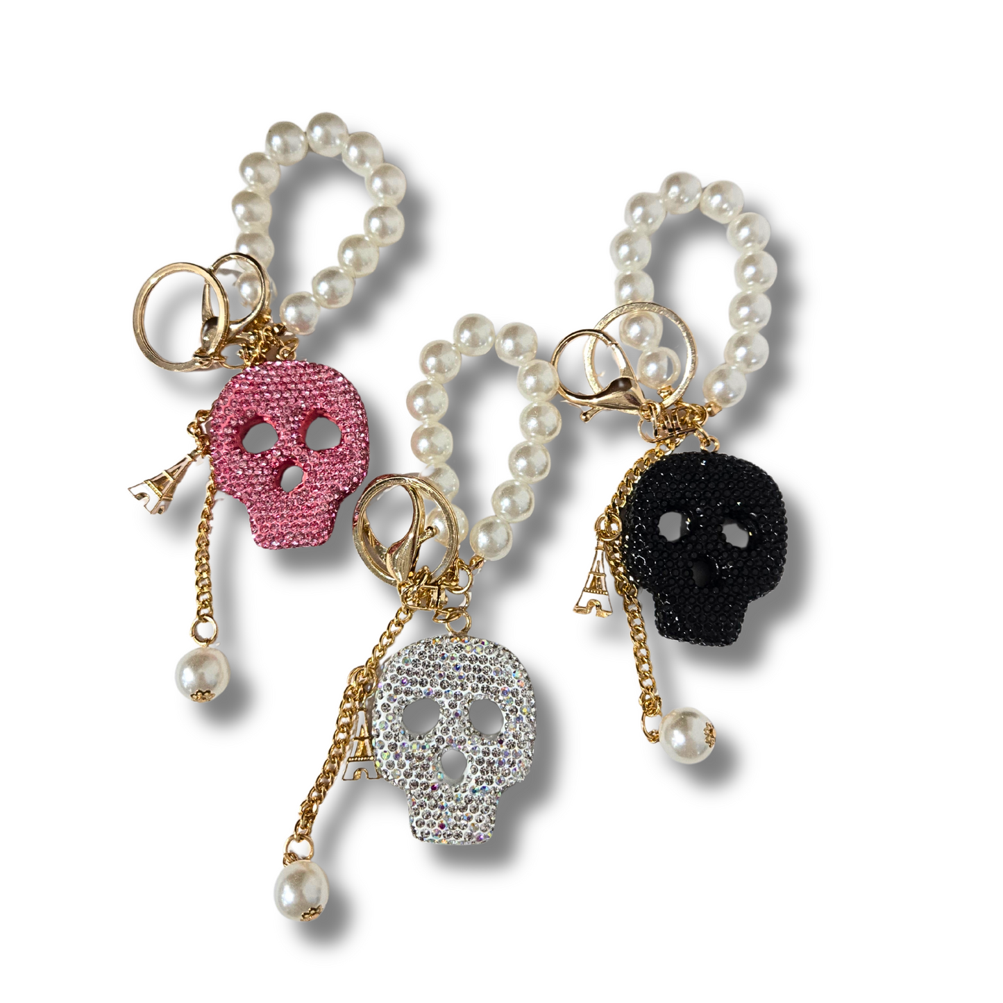Rhinestone Skull Keychain (3 colors)