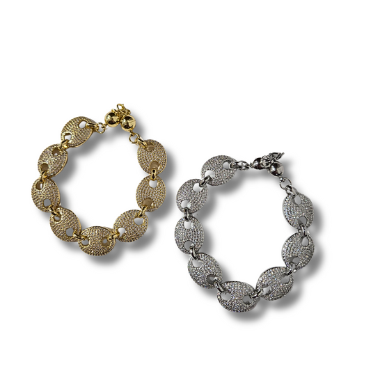 Pave Mariner Chain Bracelet (2 colors)