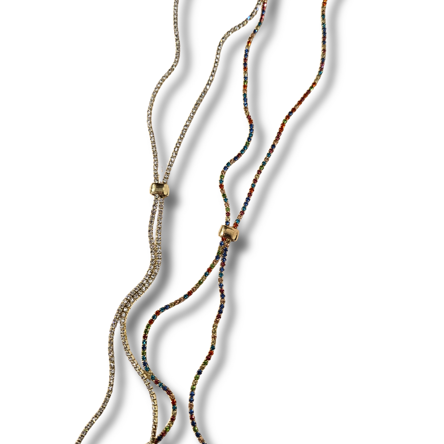 Dainty Gold Lariat Jeweled Necklace (2 colors)