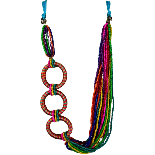 Multicolor Asymmetrical Loop Necklace