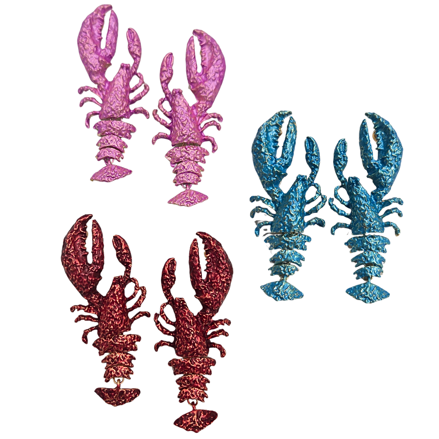 Metallic Lobster Statement Earrings (3 colors)