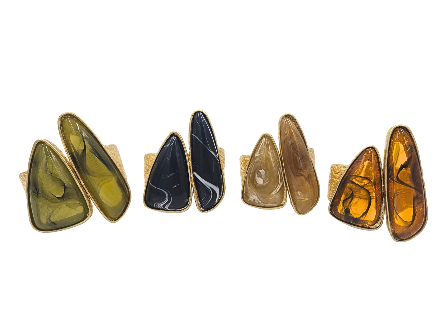 Geometric Marble Hinge Cuff Bracelet (4 colors)