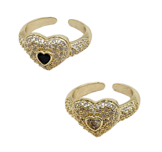 TJ - Crystal Heart Ring (2 Colors)