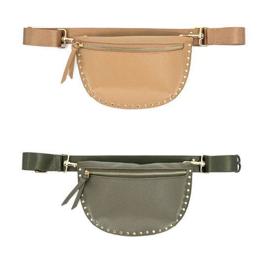 Studded Faux Leather Fanny Pack (2 colors)