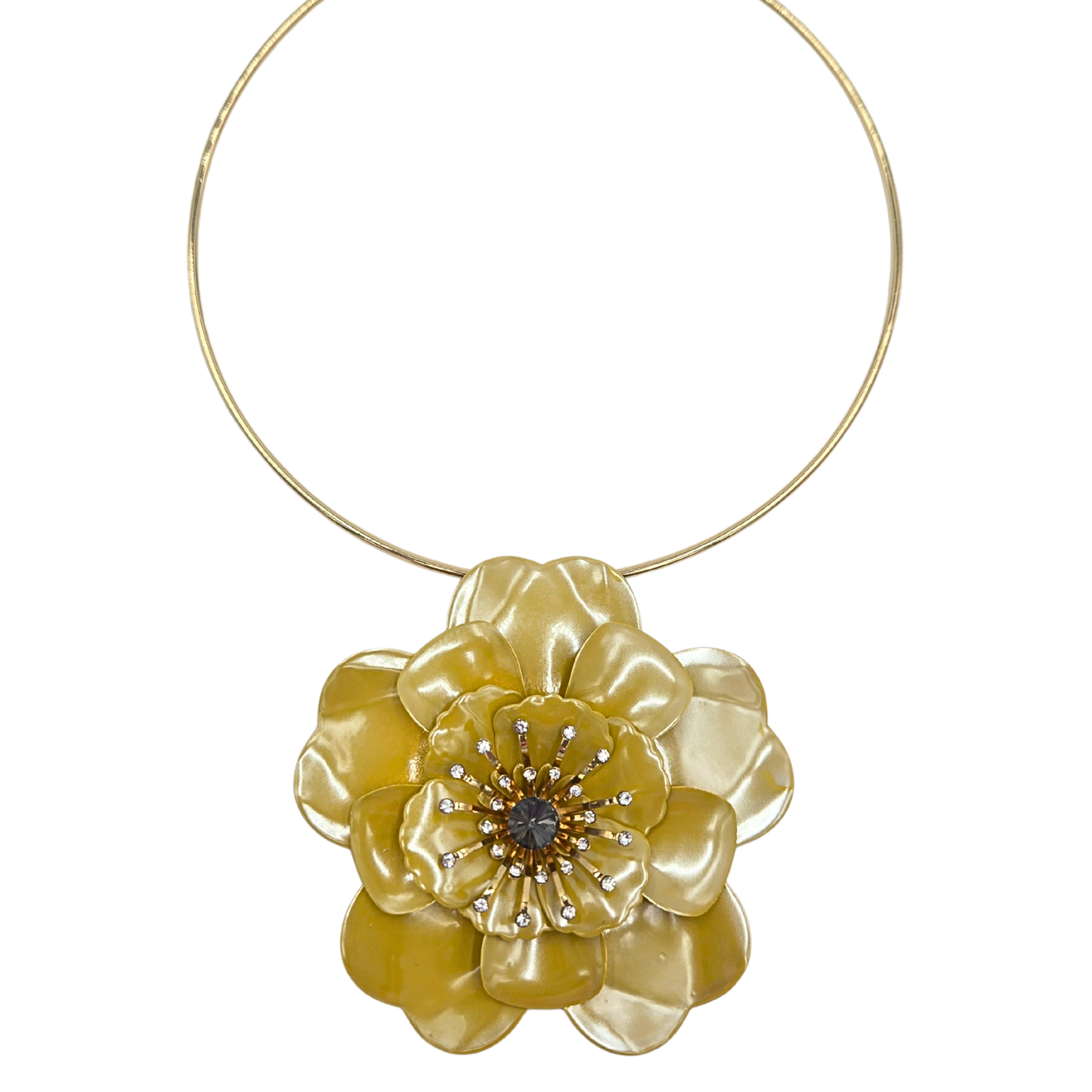 Yellow Flower Collar Necklace