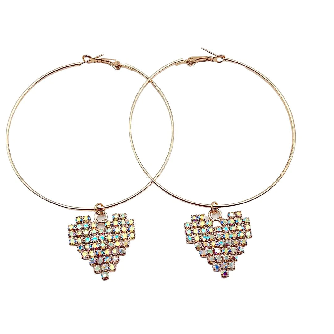 TJ - Dream Lover Heart Hoop Earrings - 2 colors