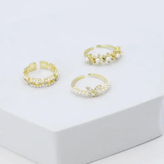 TJ - Harmony Pearl Ring Set