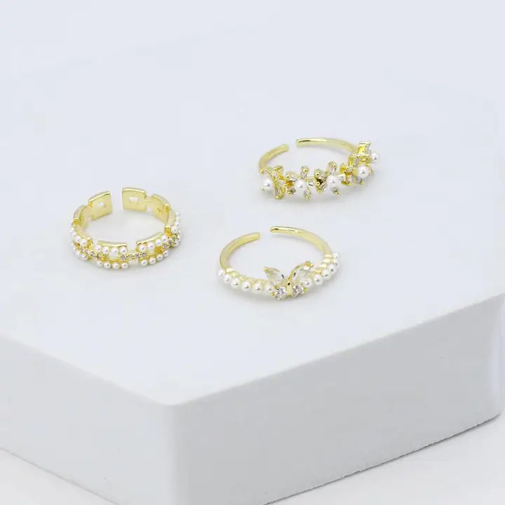 TJ - Harmony Pearl Ring Set