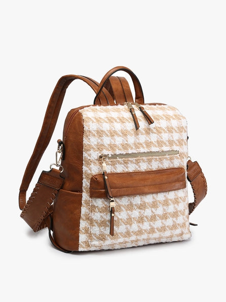 Amelia Houndstooth Backpack w/ Strap