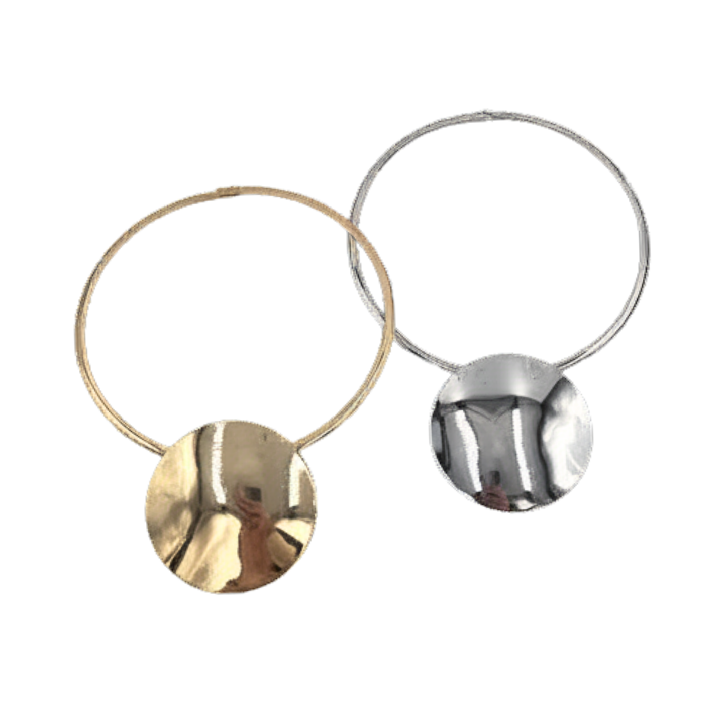 Circle Pendant Collar Necklace (2 colors)