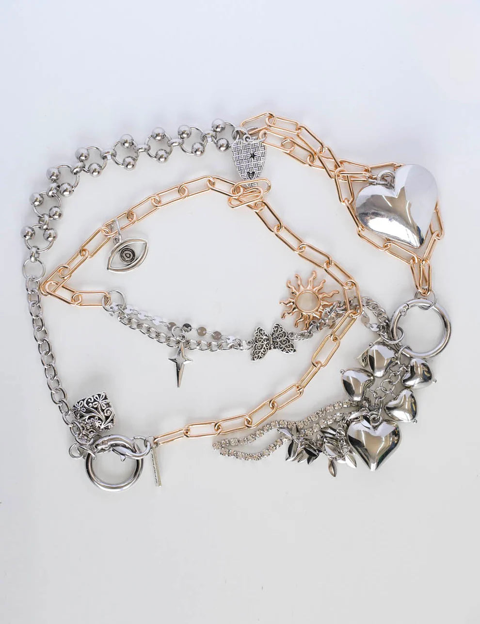 Evil Eye Mixed Metal Bag Chain
