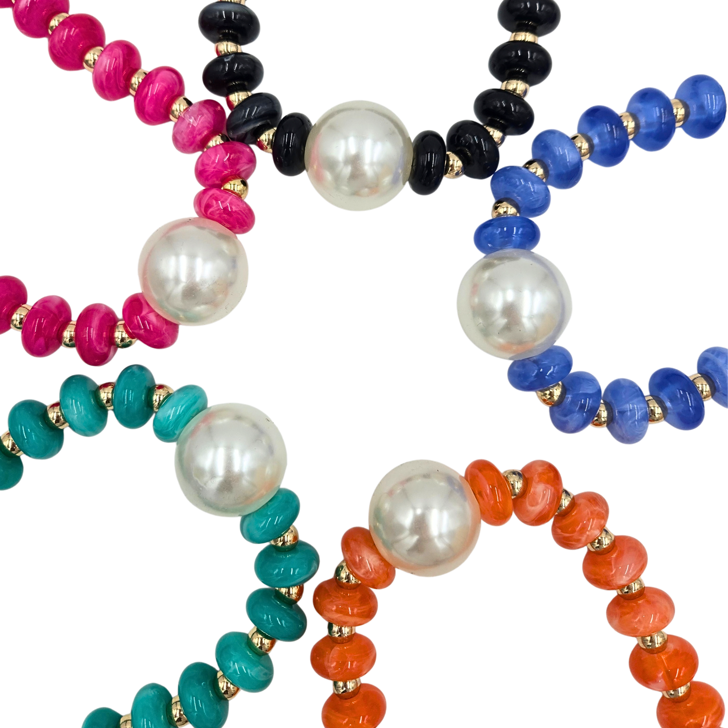 Pearl & Stone Statement Necklace (5 colors)