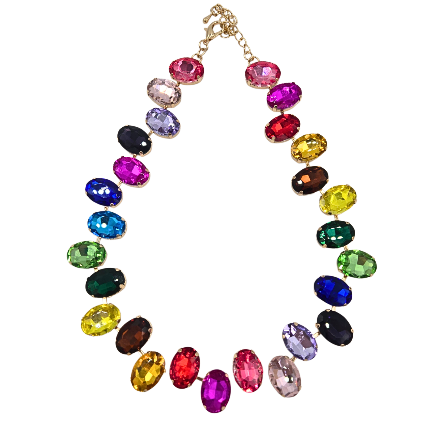 Oval Rainbow Jewel Necklace