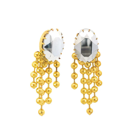 TOVA - Sadie Fringe Earrings in Chrome