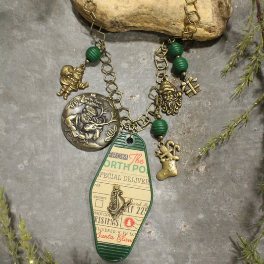 Ticket to the North Pole Charm Necklace - Green