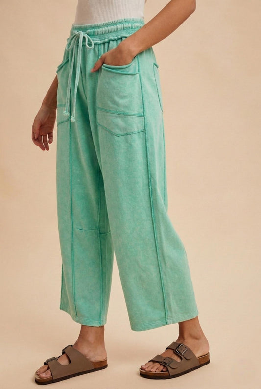 Emerald Mineral Washed Utility Barrel Pants (Reg.)