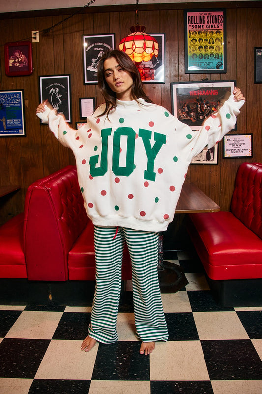 Cream Polka Dot Joy Applique Sweatshirt (Reg.)