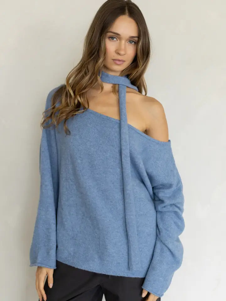Dusty Blue Emma Sweater Top (Reg.)