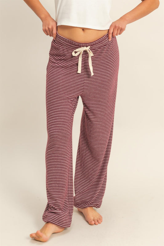 Dark Cherry/Cream Striped Jogger Pants (Reg.) (Copy)
