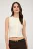Sleeveless Button Down Knit Top (Reg.)- 4 Colors