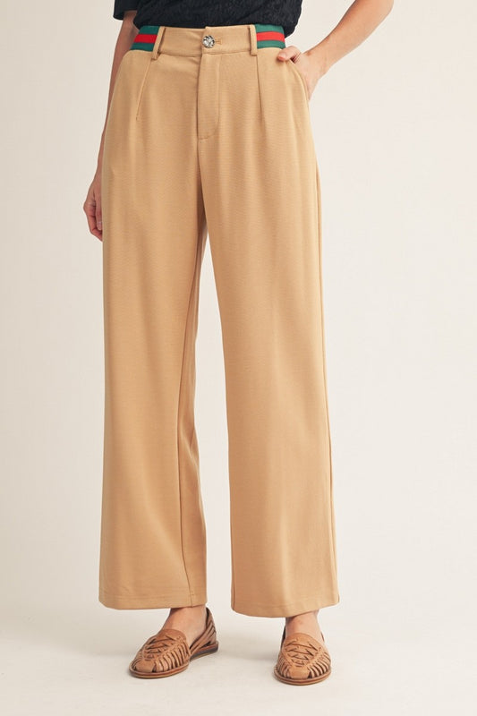 Taupe Stripe Detail Pocket Pants (Reg.)